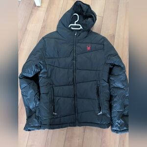 Spyder Men's Nexus Light Puffer Jacket Black‎ with Red Detail Size M